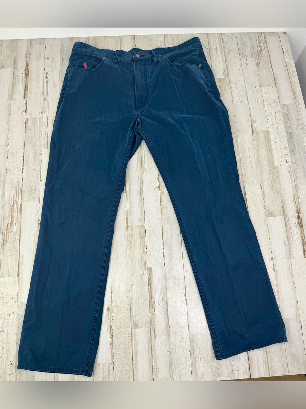 Polo Ralph Lauren 38x33 Classic Fit Blue Cotton Casual Pants Men's